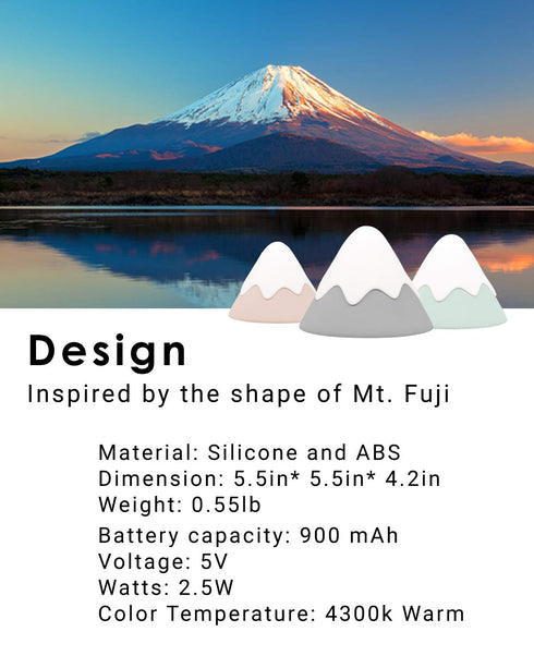 DesignNest Dimmable, Snow Mountain Baby Night Light, Tap Squeeze Touch Control with Timer, Soft Eye Caring