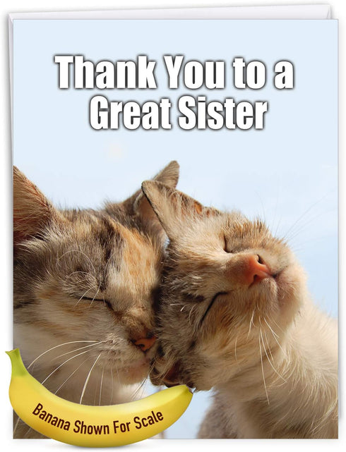 Huge Thank You Card NobleWorks (8.5 x 11 Inch) Relative Appreciation Gift - Thank You to a Great Sister J9111