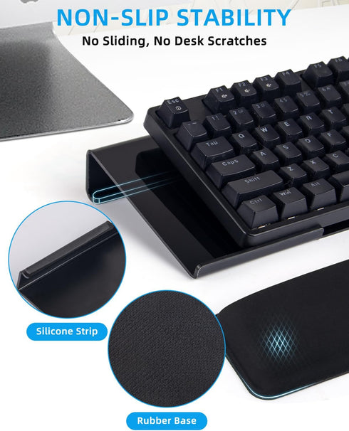 Aethrivex Keyboard Stand with Wrist Rest - Comfortable Wrist Pad for Easy Typing, Keyboard Tray for Office, Home