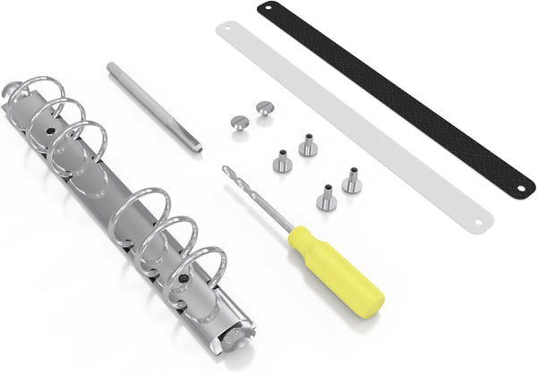 Stationery.Life Ring Binder Mechanism Replacement Kit for Personal Organizers, 6 Rings, Silver