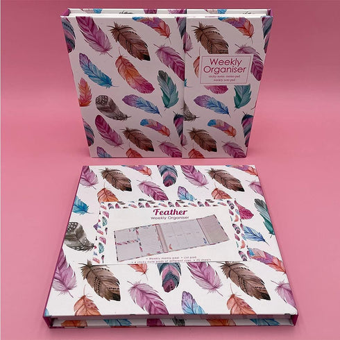 Nicepaper Cute Weekly Organizer Self-Stick Notes, Pastel Memo Pad Set with Feather Shapes, Perfect for Weekly Note