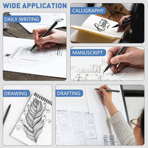 Technical,Black,12 Set,902195 YISAN Drawing Art Pens,Micro Fineliner Pens,Fine Tip Manga Markers for Artist Sketch