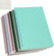 Yansanido Spiral Notebook, 6 Pcs A5 Thick Plastic Hardcover, Graph Paper, 80 Sheets - 160 Pages, 6 Colors