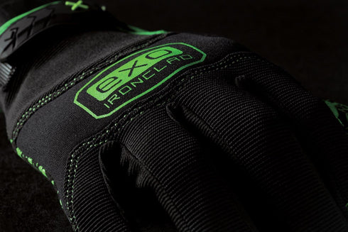 Ironclad Men's Work Gloves EXO GRIP BLACK, Black & Green, Small, Pack of 1