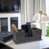 UnionBasic Leather Desk Organizer, Multi-compartment Pen Holder, Gray