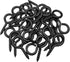 WANBAO 100 Pcs 1 Inch Small Screw Eyes, Metal Screw Hooks Fasteners Hardware Tools in Black