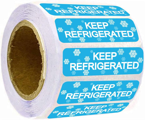wootile Rectangle Keep Refrigerated Stickers, Waterproof Shipping Labels 0.5 X 1.5 Inch, 500 Adhesive Labels