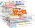 Lifewit 6 Pack Plastic Pencil Box with Snap-tight Lid, Large Capacity Hard Pencil Case, Stackable Craft Organizer