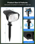 4Pack 58 1800mAh, IP67 3 2-in-1 Brightown Solar Spot Lights Outdoor with LED & Solar Lights Outdoor Waterproof
