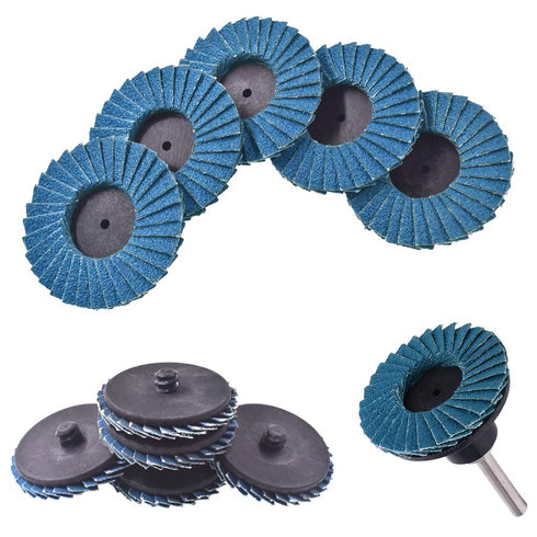 Saipor 10pcs 2 Inch 80 1/4" Saiper Grit Roll Lock Flap Sanding Disc Quick Change Zirconia Alumina Grinding Wheels