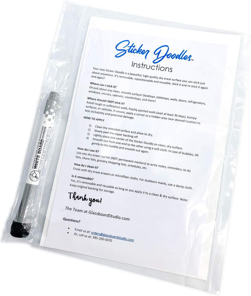 Kid’s Dry Erase Whiteboard Chore Chart, Removable and Restickable Adhesive Decal, Fine-Tip Magnetic Marker Included