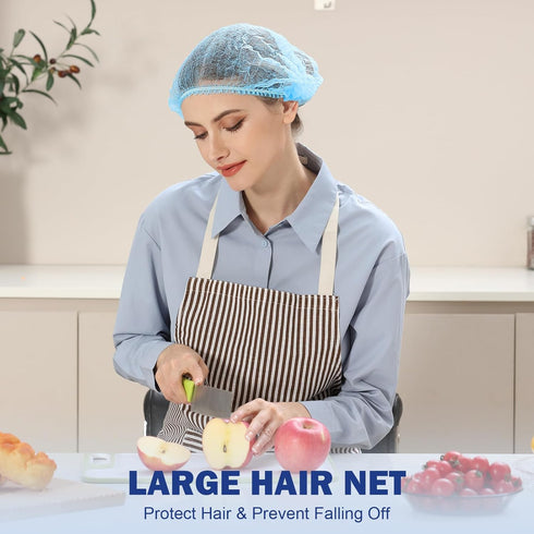 24" 50PCS LEOBRO Hair Net, Hair Nets for Food Service Workers, Hairnets for Foodservice, Kitchen Hair Nets for Women