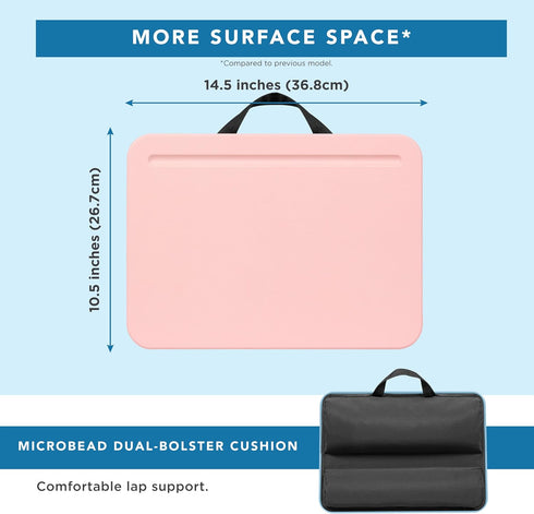 LAPGEAR Compact Lap Desk - Rose Quartz, Fits up to 15 Inch Laptops, Style No. 43104