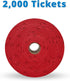 INDIANA TICKET CO. 2,000 Red Raffle Tickets Double Roll, Premium Quality for Events and Prizes