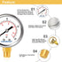 Lead-Free Pressure Gauge 0-160psi, 1/4" NPT Lower Mount, 2" Dial, Stainless Steel Case for Water, Air