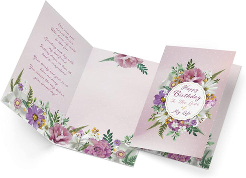 Prime Greetings Birthday Card for Wife, The Love of My Life, Eco-Friendly, Thick Card Stock with Premium Envelope 5in x