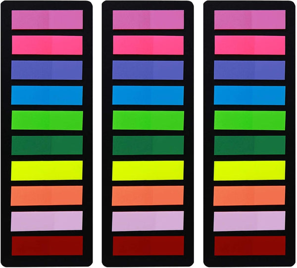 KICNIC Page Markers Sticky Index Tabs, Arrow Flag Tabs Colored Sticky Notes for Bookmarks [10 Primary Colors, 750