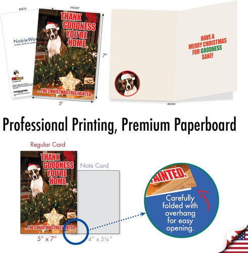 Pack 36 (1 36 C1144XSG-B36 NobleWorks Bulk of Humorous Merry Christmas Greeting Cards w/Envelopes, Boxed Funny Holiday