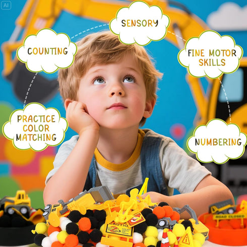 OAXNTGW 135 Counting 5 14 4 Counts Summer Counting Pcs Construction Sensory Bin Items Construction Sorting Sensory Bin