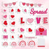 Spread Love Bulletin Board Decorations Valentine Rainbow Envelopes Cutouts for Bulletin Board Border, Valentine's Day Heart Love Bulletin Board With Glue Point Dots for Classroom School Party Supplies