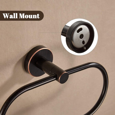 Bronze Towel Ring, Oil Rubbed Bathroom Towel Holder, Wall Mounted Hand Towel Rack Hanger, Farmhouse Style