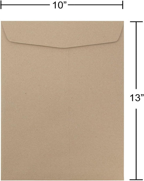 JAM PAPER 10 x 13 Open End Catalog Premium Envelopes - Brown Kraft Paper Bag - 25/Pack