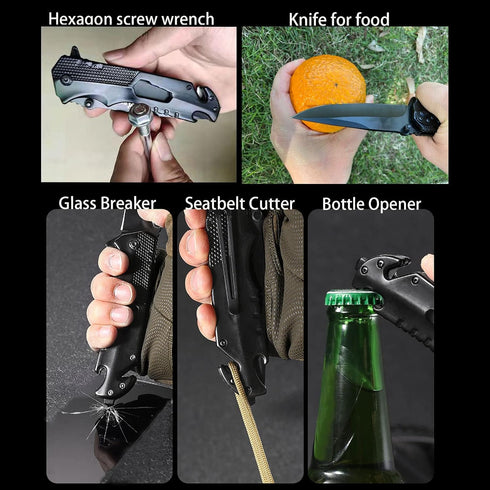 ANXYPGX Pocket Knife for Men, Folding Knife with 4'' Stainless Steel Blade for Camping and Outdoor Activities