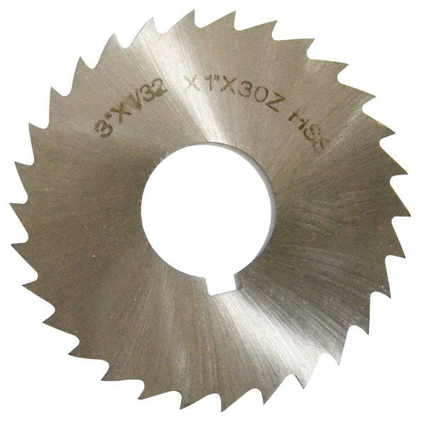 HHIP 5071-4408 High Speed Steel Plain Slitting Saw, 4" Diameter, 1/8" Face, 1" Hole
