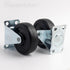 Framendino 2 Pack Rubber Caster Wheels, Fixed Black Casters with Rigid Non-Swivel Top Plate, 3 Inch