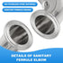 90 Elbow 1 3/4 "(45mm) 304 2" 64mm PATIKIL Degree Tube OD, Stainless Steel Sanitary Pipe Fittings Tri Sanitary Clamps