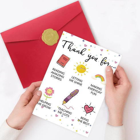 Zyulin Lovely Thank You Teacher Card, Great Teacher Appreciation Gifts Card from Students, Thank You for Helping Me