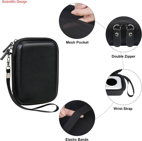Elonbo Carrying Case for Phomemo D30 Label Maker, Travel Bag for Phomemo D35 Bluetooth Label Printer, Black