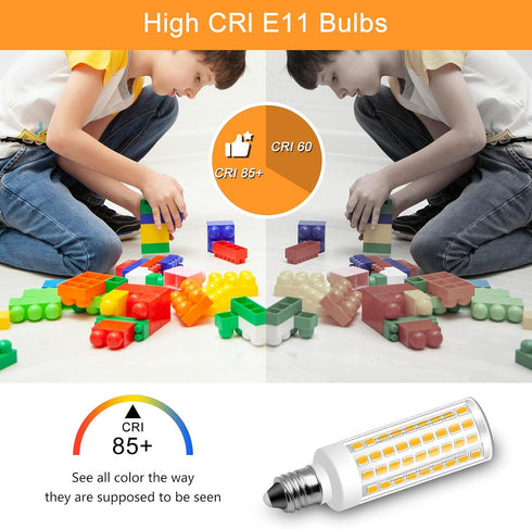 4 Pack E11 Dimmable LED Bulb, JDE11 75W Halogen Equivalent, 7.5W, 800LM, Warm White 3000K, 120V