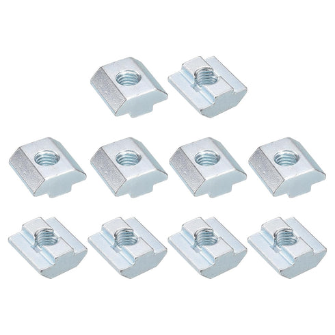 uxcell 30pcs T Nuts, Nickel Plated Carbon Steel T Slot Bolts, M8 Hammer Head Fastener for Aluminum Extrusion Profile