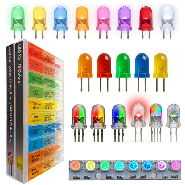 EEEEE (20 Types) 301 pcs Long Lead 5mm LED kit and LED
