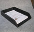 KINGFOM Letter Tray, PU Leather Paper Organizer for Desk, A4 Size Black Storage Holder for Office, Home, School