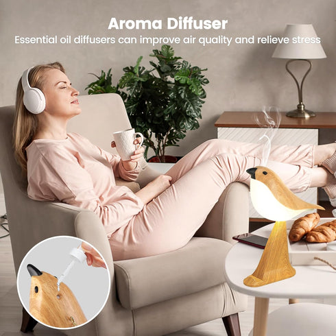 3-Way Dimmable Deogos Cute Bird Table Lamp, Touch Control Bedside Lamp, Brid Night Light, Cordless Small Desk Lamps