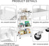 4-Tier JIUYOTREE Plastic Rolling Storage Cart Utility Cart with Extra Hanging Cups Handles Lockable Wheels for Living