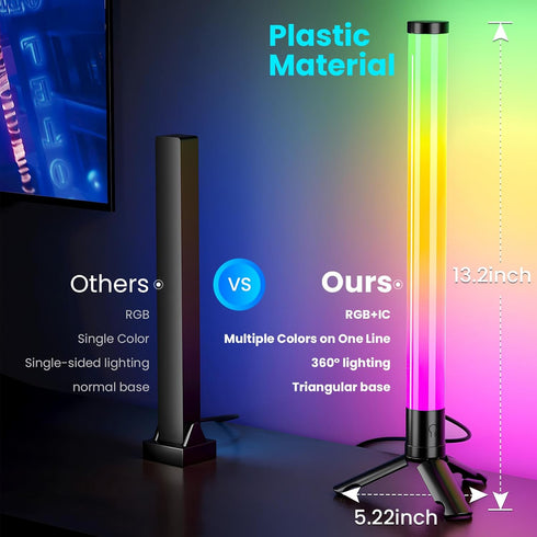 360 TJOY Smart Light Bars, RGB Game Lights on Desk, TV Backlight with Music Sync, USB Powered LED Light Bar, Mood