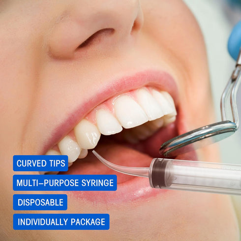 7Pack Wisdom Teeth Syringe, 12ml/cc Dental Syringe with Curved Tip, Disposable Sealed