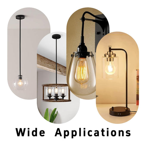 Klyeola 10Pcs E12 27.5mm 19mm(Black) Light Socket Rings, Plastic Lamp Shade Holder Adapter, Threaded Collar Retainer