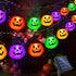 Upgraded Solar Halloween Lights Outdoor, 16ft 30LED Pumpkin String Lights with 8 Modes for Waterproof Garden Patio