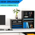 Wood Desktop Letter Tray File Organizer, Paper Storage Mail Sorter with 3 Adjustable Drawer Boards for Home and Office