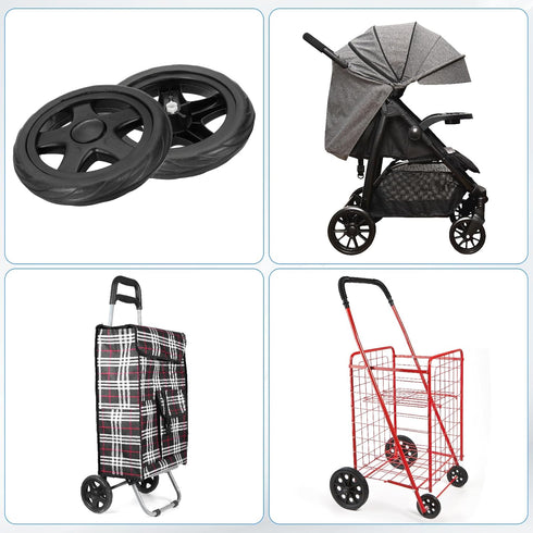 6 Inch 2 MECCANIXITY Dia Shopping Cart Wheels Replacement Pcs Heavy Rubber Foaming Trolley Wheel Repair for Grocery