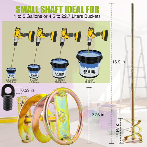Paint Mixer for Drill, Rust-Proof Paint Stirrer for 1-5 Gallon Bucket, Drill Attachment for Paint, Resin