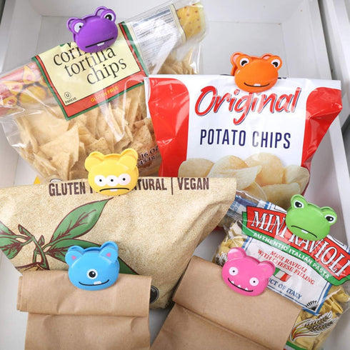 Kikkerland Monsters Bag Clips, Set of 6