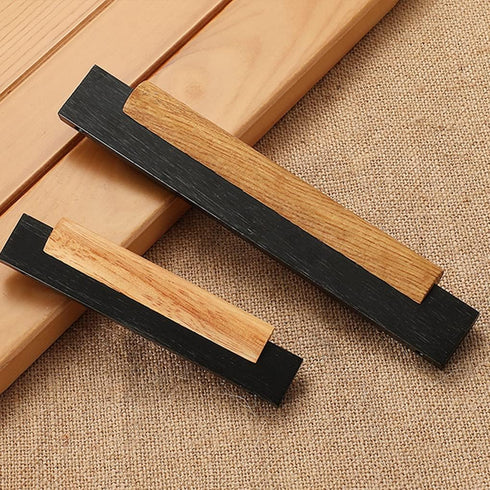 Generic 2 Kitchen Handles Pieces Drawer Handle Solid Wood Handles Base Made of Solid Zinc Alloy Cupboard Knobs Retro