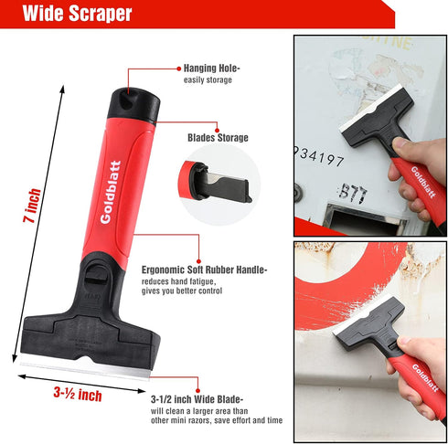 2 20-piece Goldblatt Pieces Razor Blade Scraper with Blades, Razor Scraper Tool, Razor Holder for Cleaning Glass