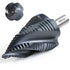 M35 Cobalt Step Drill Bit, Four Spiral Flute Unibit (1/4"-1-3/8") Wear-Resistant TiAlN Coated, 3/8" Shank for Metal,