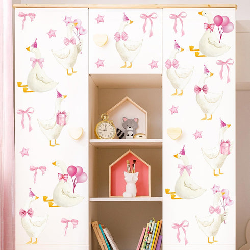 Goose Wall Stickers Watercolor Geese Wall Decals Goose Birthday Decorations Peel and Stick Boho Nursery Wall